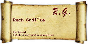 Rech Gréta névjegykártya